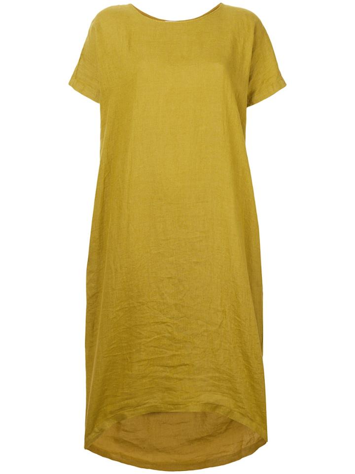 Black Crane Pleated Cocoon Dress - Green