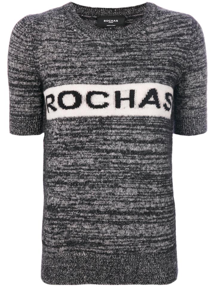 Rochas Intarsia Logo Jumper - Grey