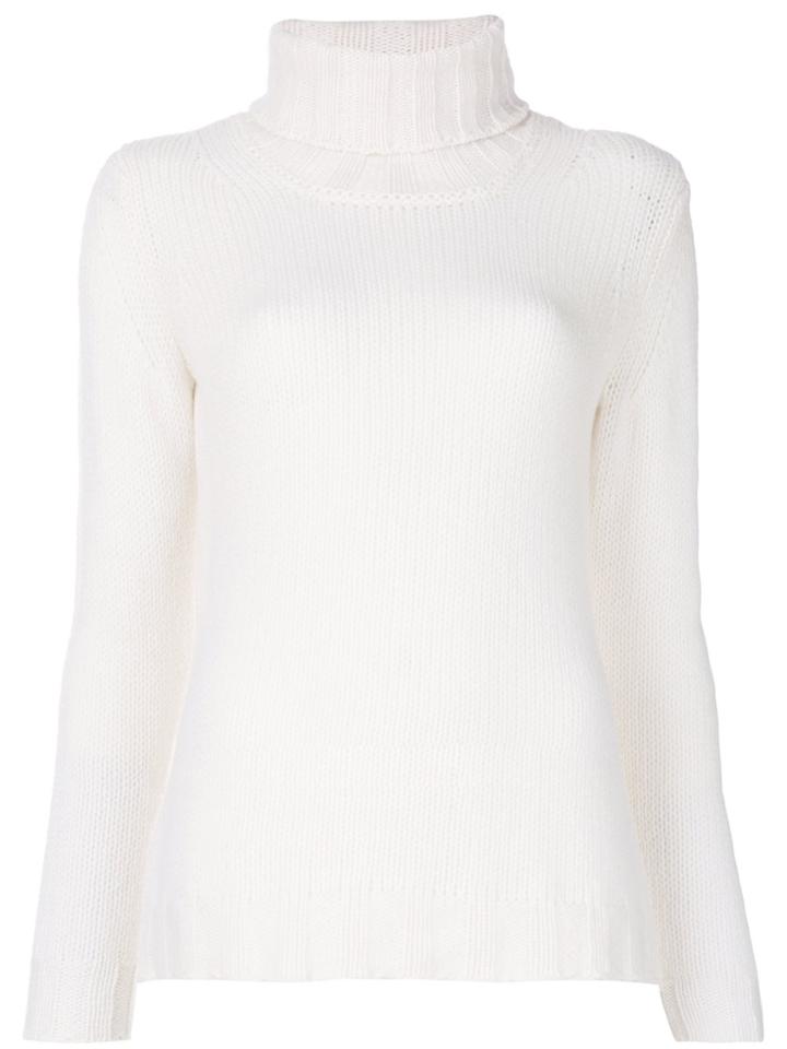 Incentive! Cashmere Turtle Neck Sweater - White