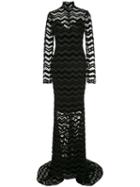 Christian Siriano Zigzag Panel Gown - Black