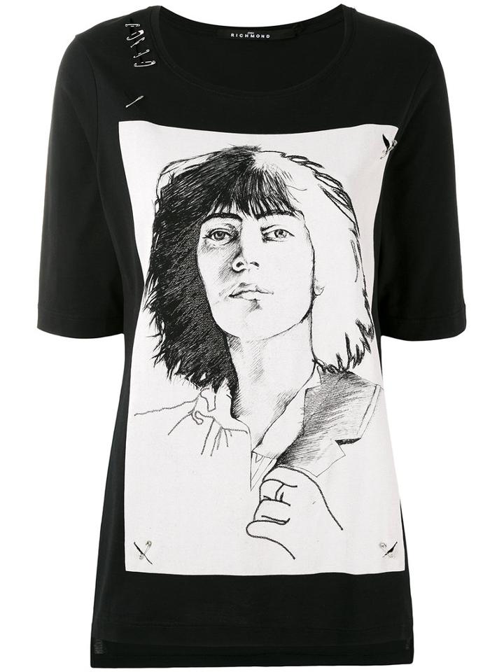 John Richmond - Sketch T-shirt - Women - Cotton - L, Black, Cotton