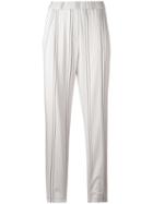 Fabiana Filippi - Striped Pants - Women - Spandex/elastane/viscose - 40, Women's, Nude/neutrals, Spandex/elastane/viscose