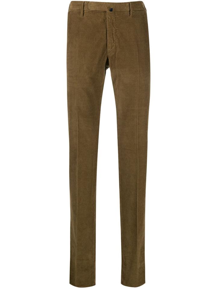 Incotex Textured Straight-leg Trousers - Green