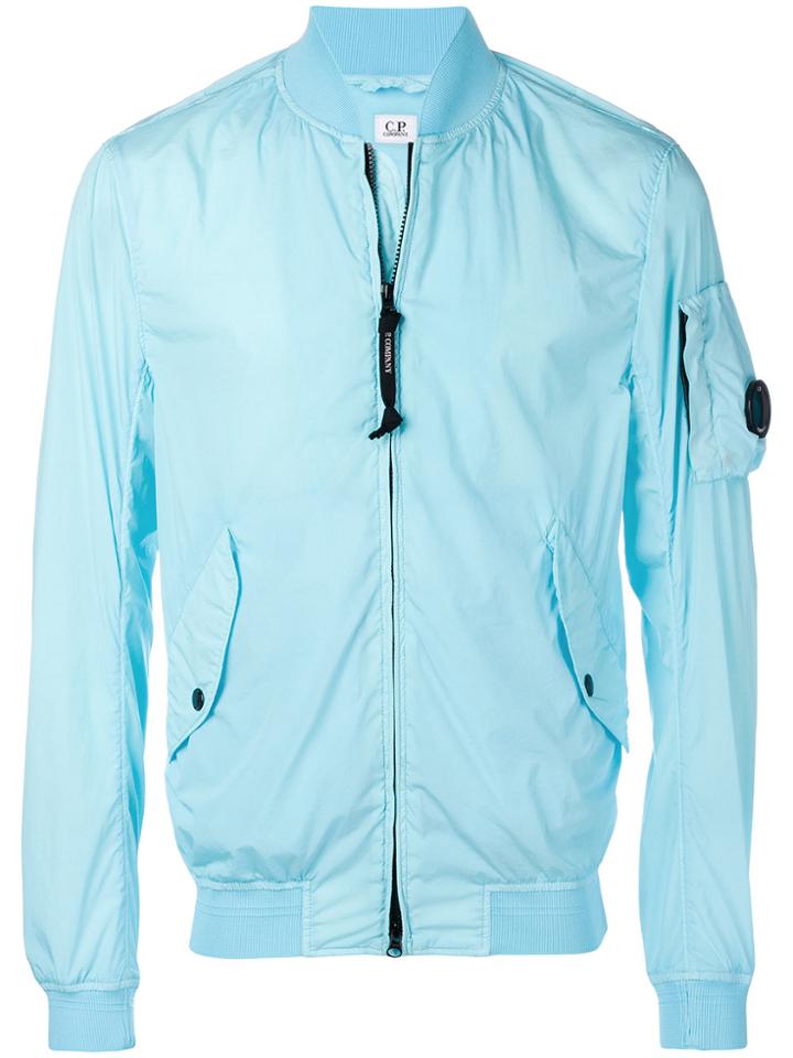 Cp Company Zipped Bomber Jacket - Blue