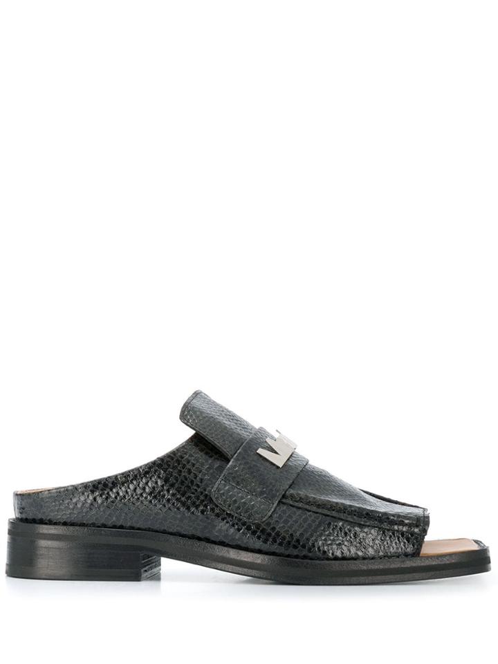 Martine Rose Snake Print Sandals - Black