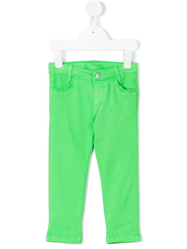 Knot - Rita Slim Trousers - Kids - Cotton/elastodiene - 6 Yrs, Green