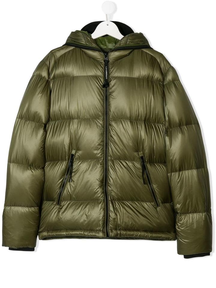 Cp Company Kids Teen Zipped Padded Jacket - Green