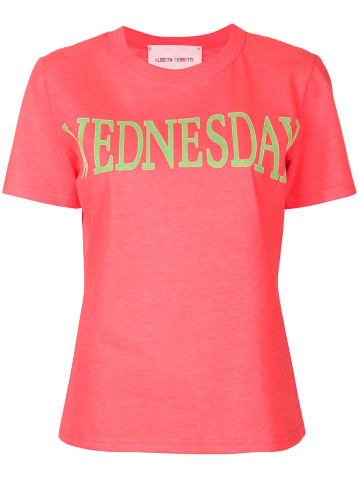 Alberta Ferretti Printed Wednesday T-shirt - Pink & Purple