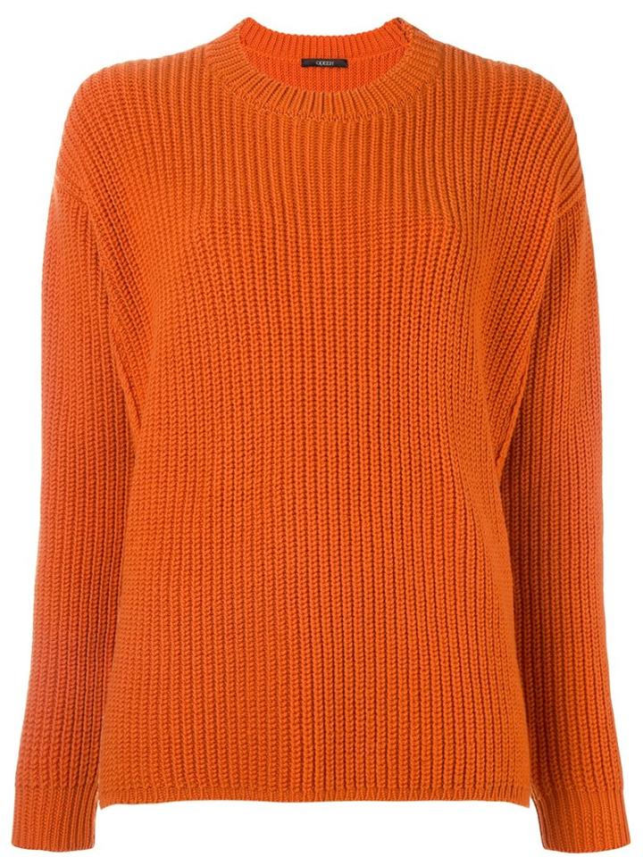 Odeeh Crew Neck Jumper, Women's, Size: 38, Yellow/orange, Virgin Wool