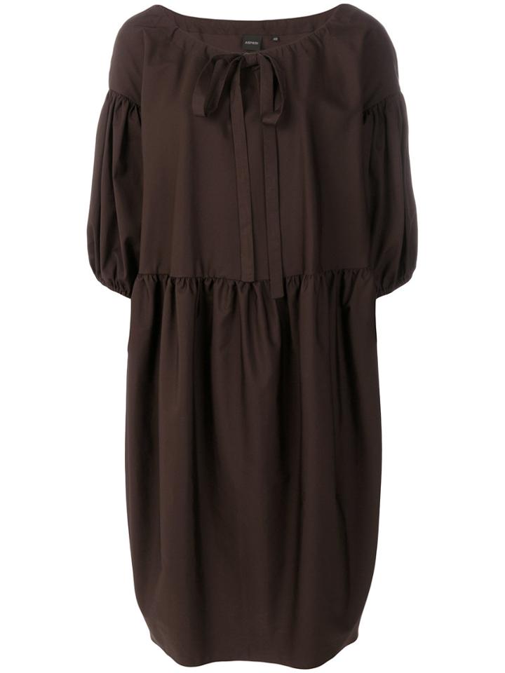 Aspesi Gathered Sleeves Dress - Brown