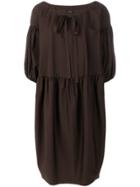 Aspesi Gathered Sleeves Dress - Brown