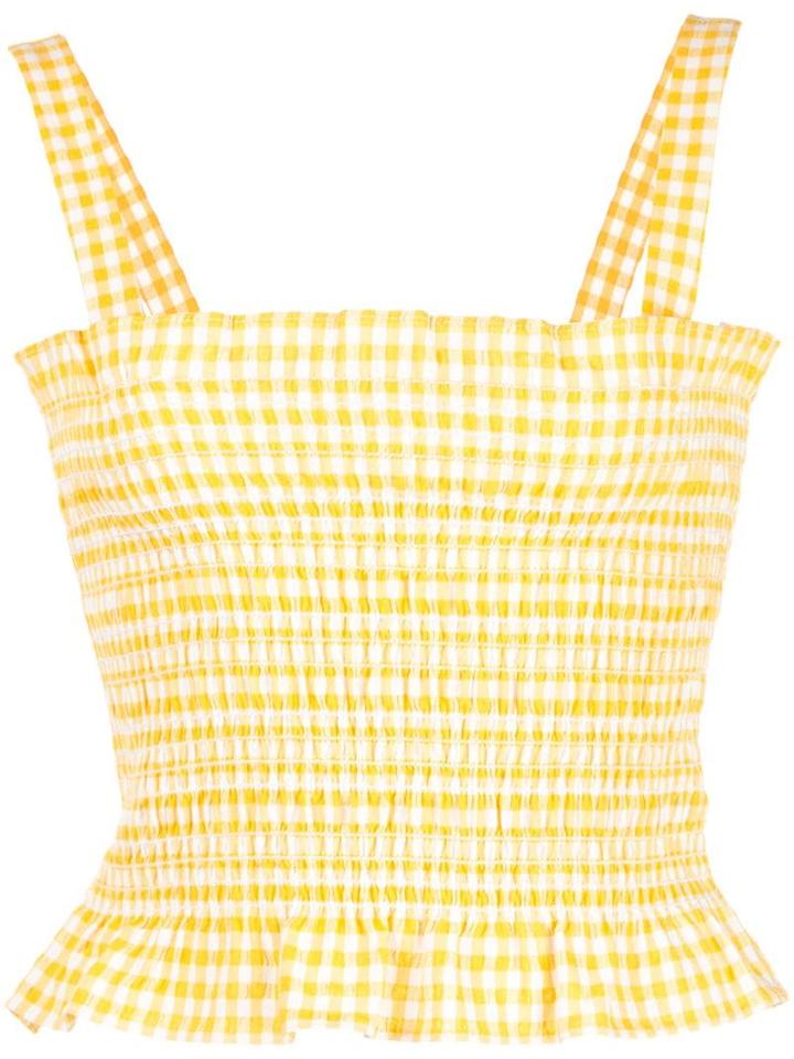 Callipygian Gingham Smock Top - Yellow
