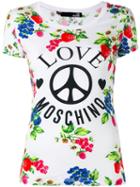 Love Moschino - Printed T-shirt - Women - Cotton/spandex/elastane - 42, White, Cotton/spandex/elastane