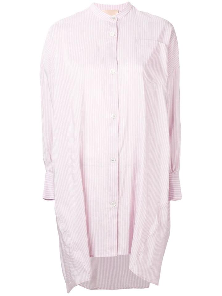 Erika Cavallini Pinstriped Oversized Shirt - Pink