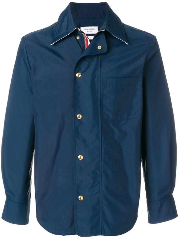Thom Browne Nylon Tech Zip-up Overshirt - Blue