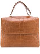 Orciani Large Croc-effect Tote Bag - Brown
