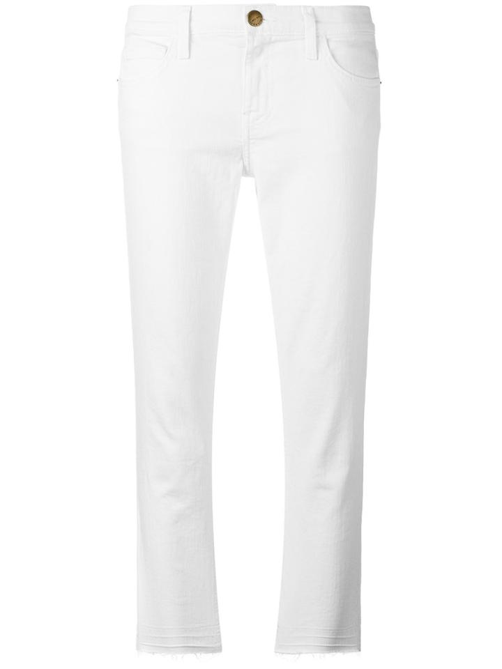 Current/elliott Skinny Cropped Jeans, Women's, Size: 24, White, Cotton/spandex/elastane