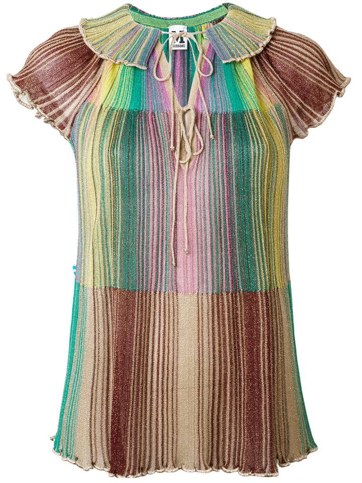 M Missoni Glitter Pleated Top, Women's, Size: 42, Viscose/polyamide/metallic Fibre