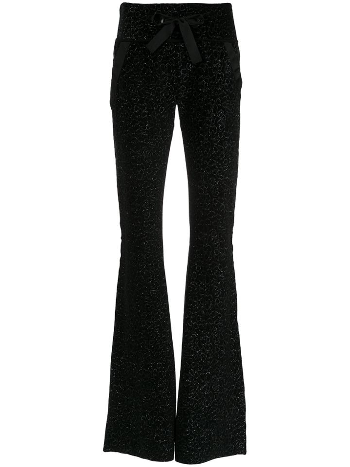 Andrea Bogosian Glitter Flared Trousers - Black