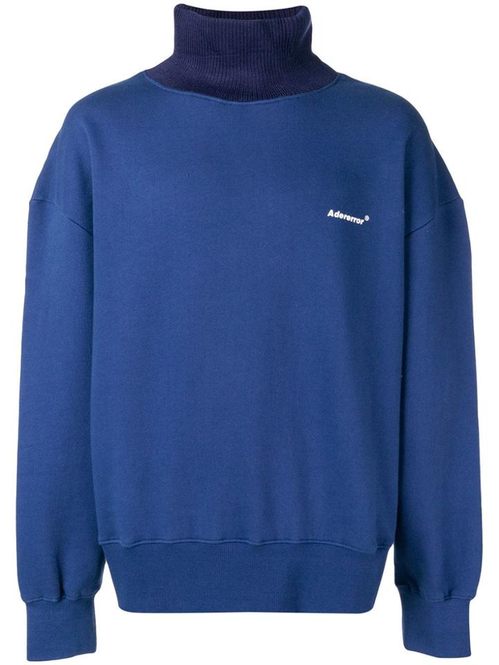 Ader Error Stand-up Collar Jumper - Blue