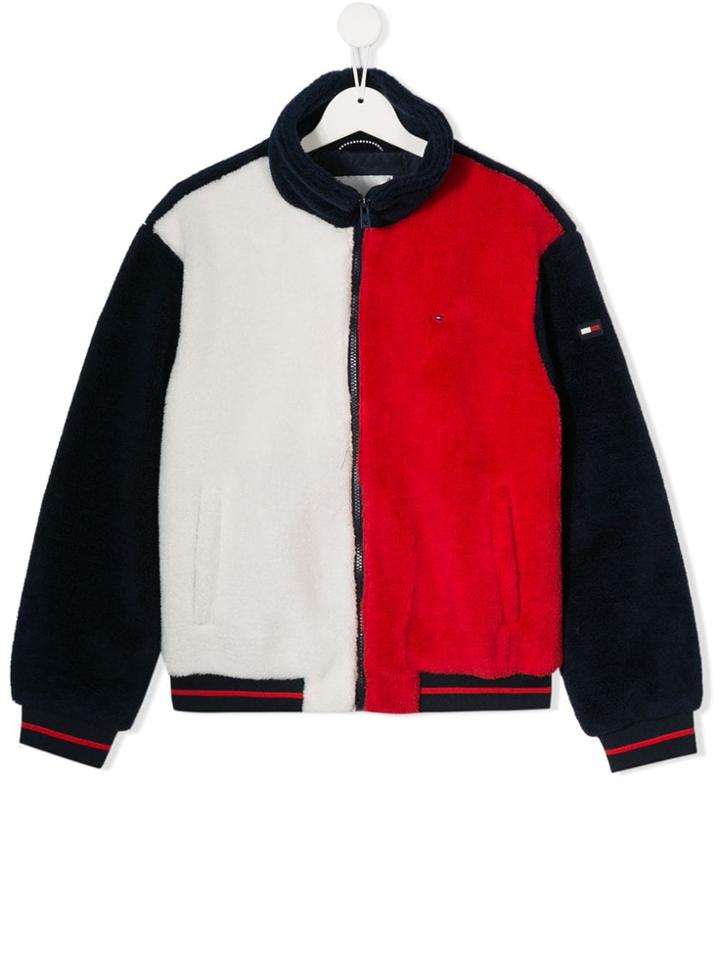 Tommy Hilfiger Paneled Colour Block Bomber Jacket - Blue