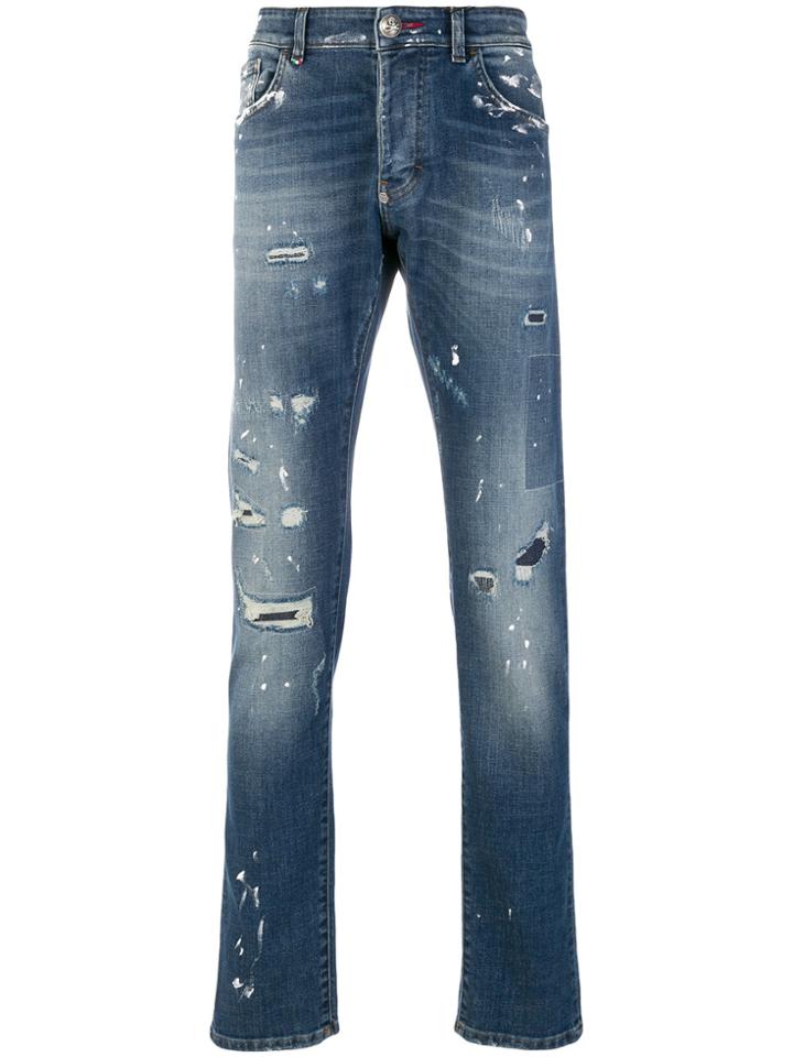 Philipp Plein Distressed Jeans - Blue