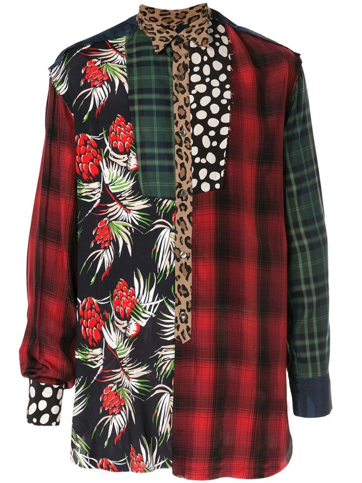 Kidill Oversized Print-mix Shirt - Black