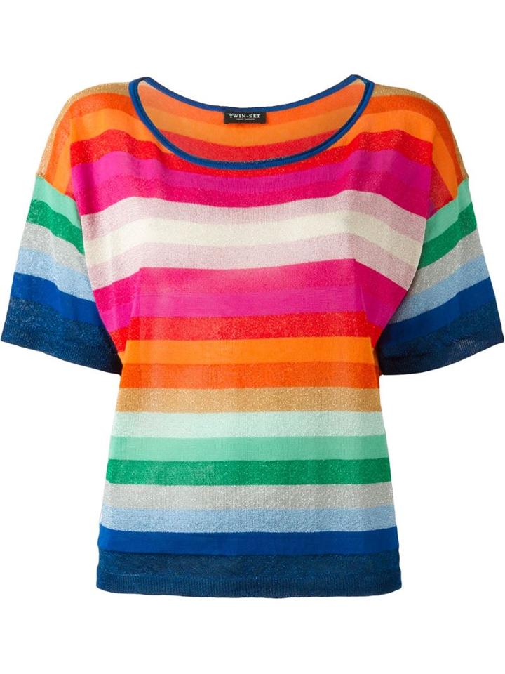 Twin-set Striped Shortsleeved Sweater