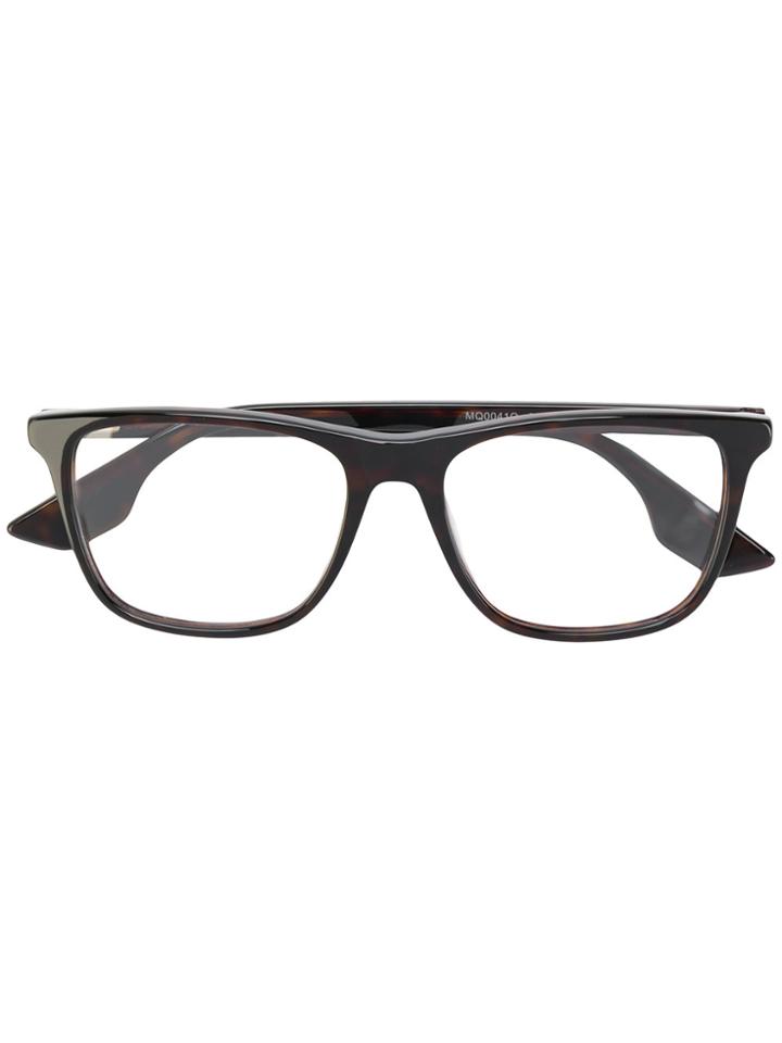 Mcq By Alexander Mcqueen Eyewear Square Framed Glasses - Brown