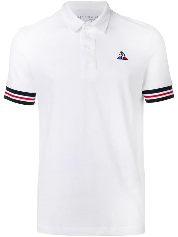 Le Coq Sportif Striped Trim Polo Shirt - White