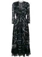 Just Cavalli Magnolia Print Dress - Black