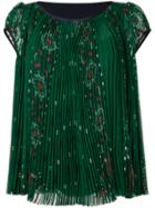 Sacai Printed Pleated Blouse - Green