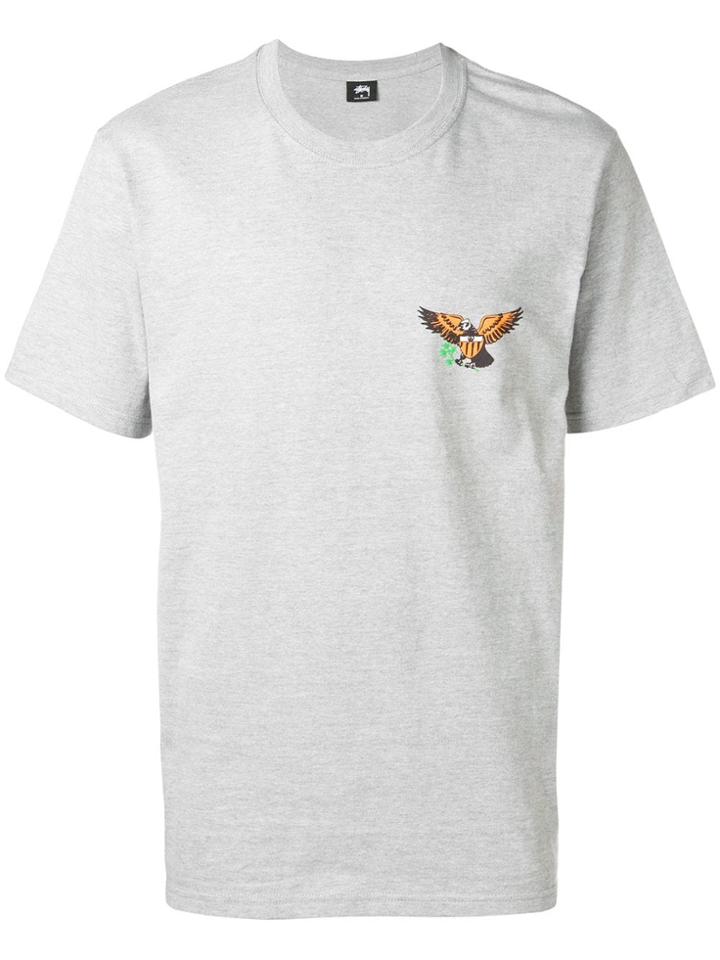 Stussy Eagle Print T-shirt - Grey