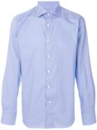 Canali Houndstooth Micro Print Shirt - Blue