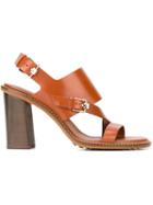 Tod S Buckled Sandals, Women's, Size: 38.5, Brown, Leather/rubber