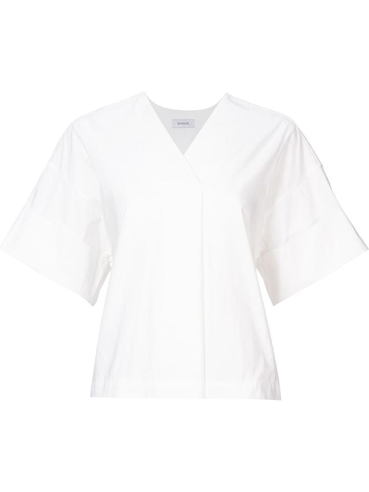 En Route V-neck Boxy Top, Women's, Size: 2, White, Cotton/nylon