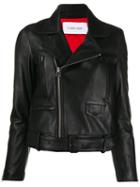 Calvin Klein Buckled Leather Jacket - Black