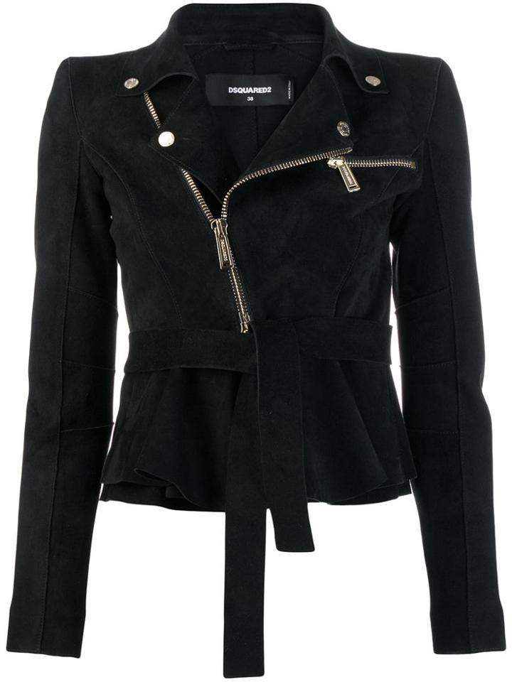 Dsquared2 Velvet Biker Blazer - Black