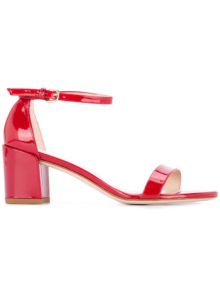 Stuart Weitzman Simple Ankle Strap Sandals - Red