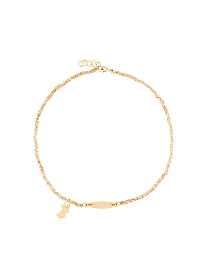 Carolina Bucci Bambini Bambini 'olympia' Id Tag Lucky Necklace, Girl's, Metallic