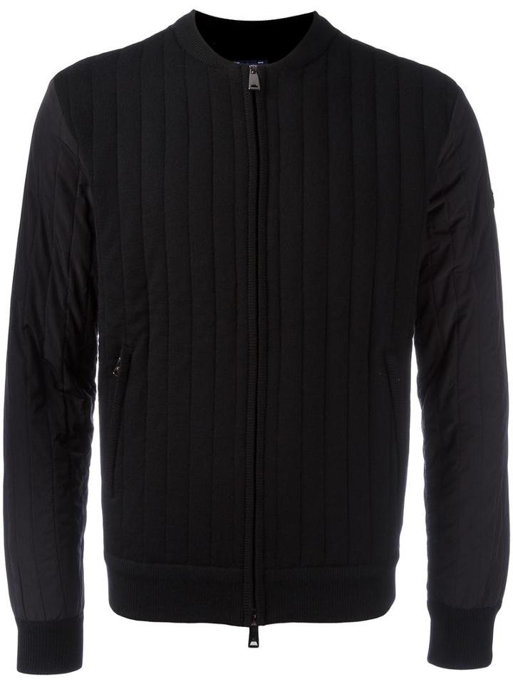 Armani Jeans Thick Ribbed Bomber Jacket, Men's, Size: Xxxl, Black, Cotton/spandex/elastane/wool/polyester