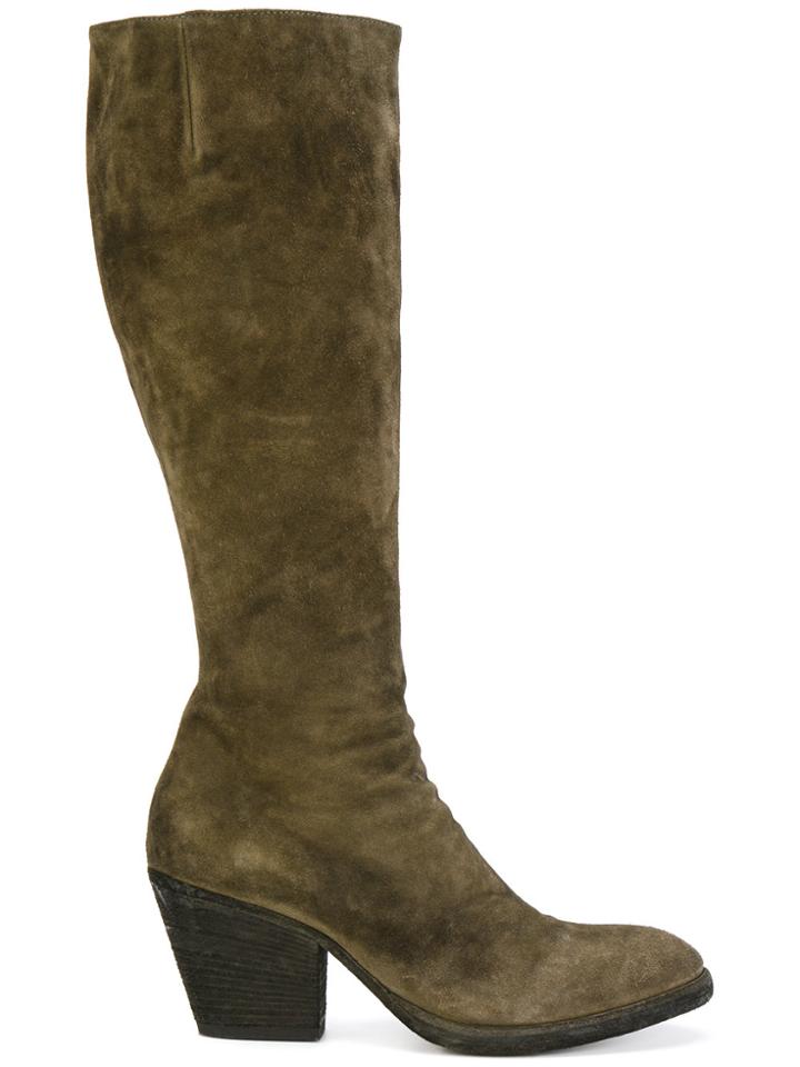 Officine Creative Textured Knee Length Boots - Green