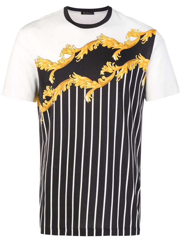 Versace Baroque Stripe T-shirt - White