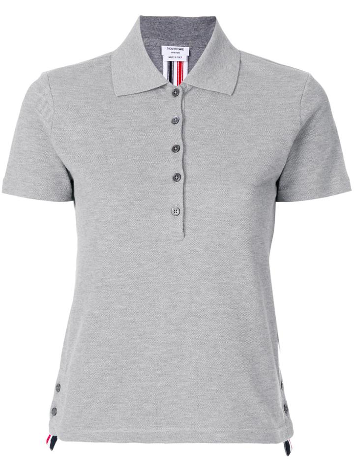 Thom Browne Side Slit Polo Shirt - Grey