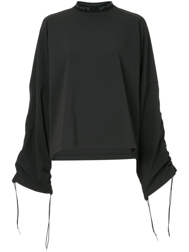 Strateas Carlucci Ruched Sleeve Blouse - Black