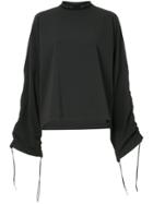 Strateas Carlucci Ruched Sleeve Blouse - Black