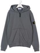 Stone Island Junior Zipped Hooded Sweatshirt - Grey
