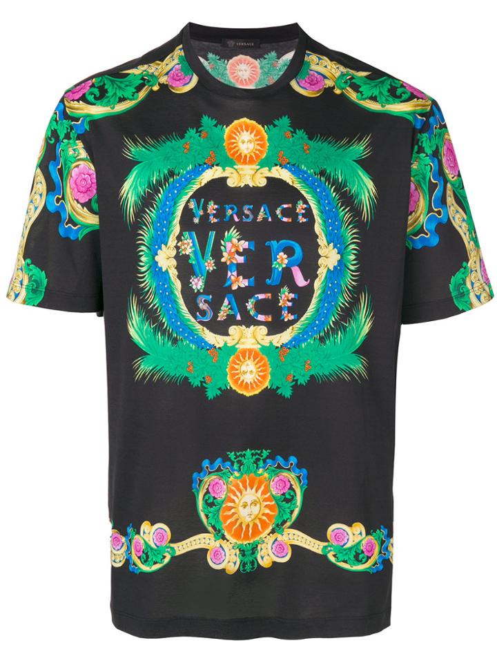 Versace Beverly Palm Print T-shirt - Multicolour