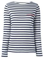 Maison Labiche Striped Jumper, Women's, Size: Medium, Blue, Cotton