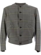 Christopher Nemeth Round Neck Checked Jacket - Grey